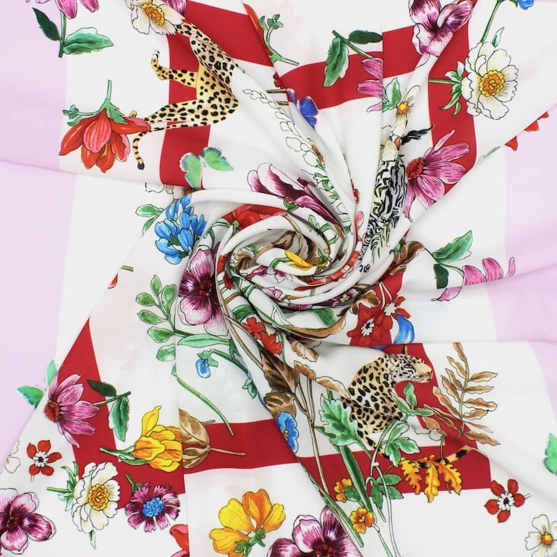 Paneel in polyester met bloemen - kleurrijk