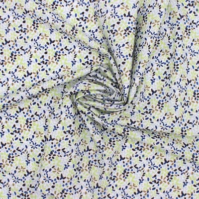 Tissu coton motifs - blanc