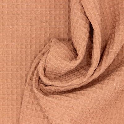Piqué cotton with embossed honeycomb - beige blush pink 