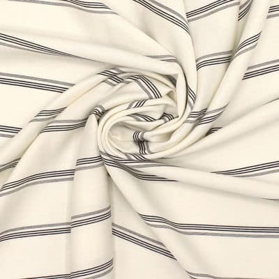 Striped cotton fabric - off-white