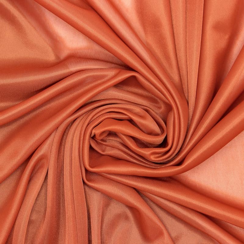 Knit lining fabric in polyester - rust-colored