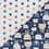 Double-sided quilted fabric with bear cubs - navy blue 