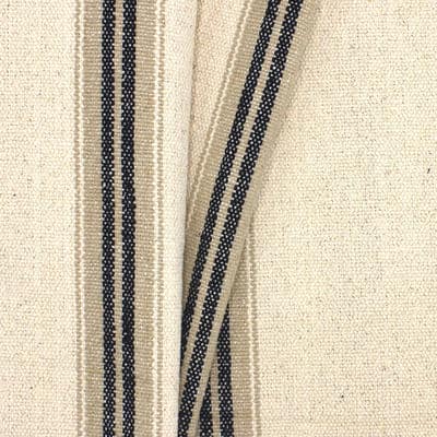 Striped upholstery fabric 100% cotton - black/beige