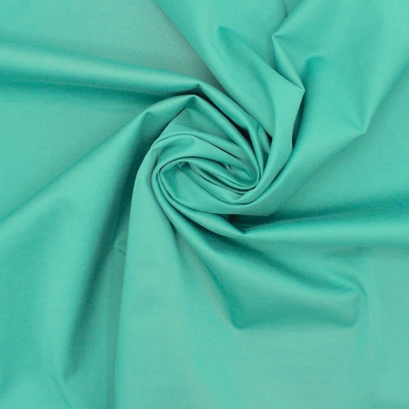 Tissu satin coton extensible - vert