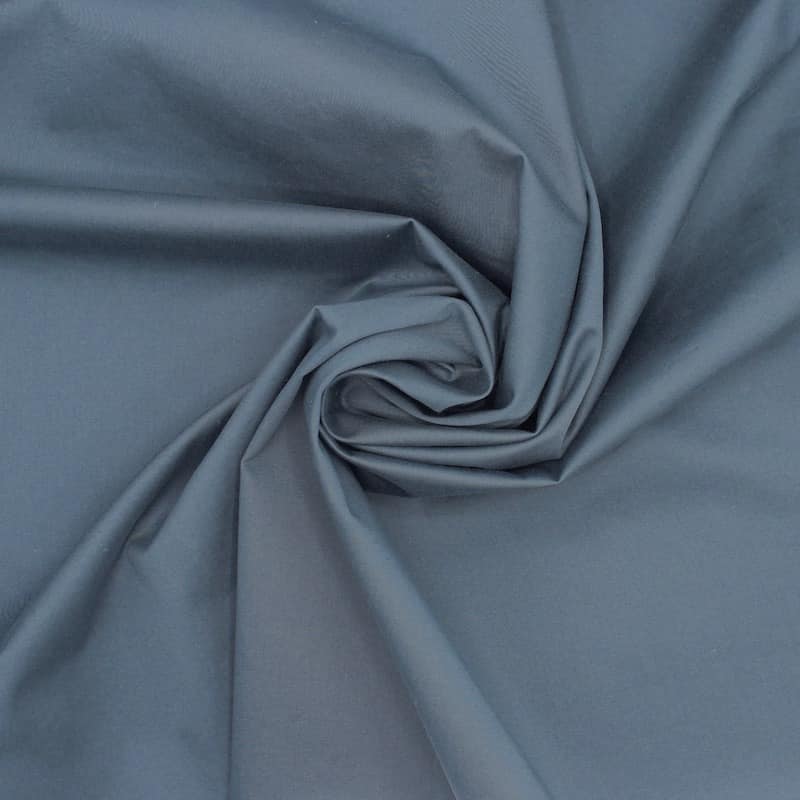 Extensible cotton satin fabric - slate-colored