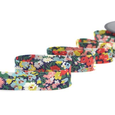Bias binding with Liberty flowers - multicolored