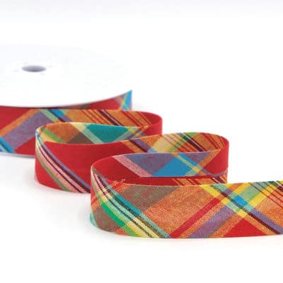 Madras biaisband  - kleurrijk