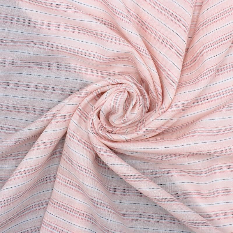 100% cotton with stripes - pink 