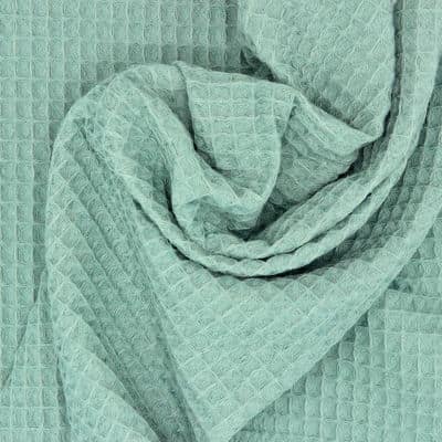 Piqué cotton with embossed honeycomb - green