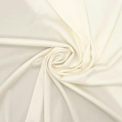 Tissu extensible polyester uni - crème