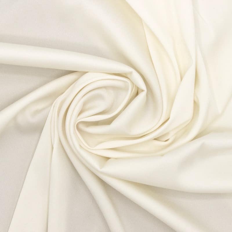 Effen rekbare polyester stof - crème