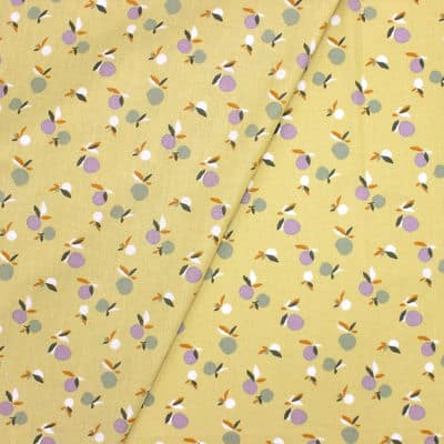 Coated cotton with fruits - yellow