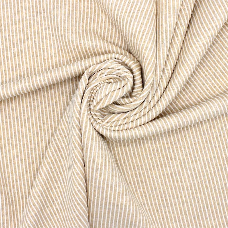 Striped knit fabric - beige