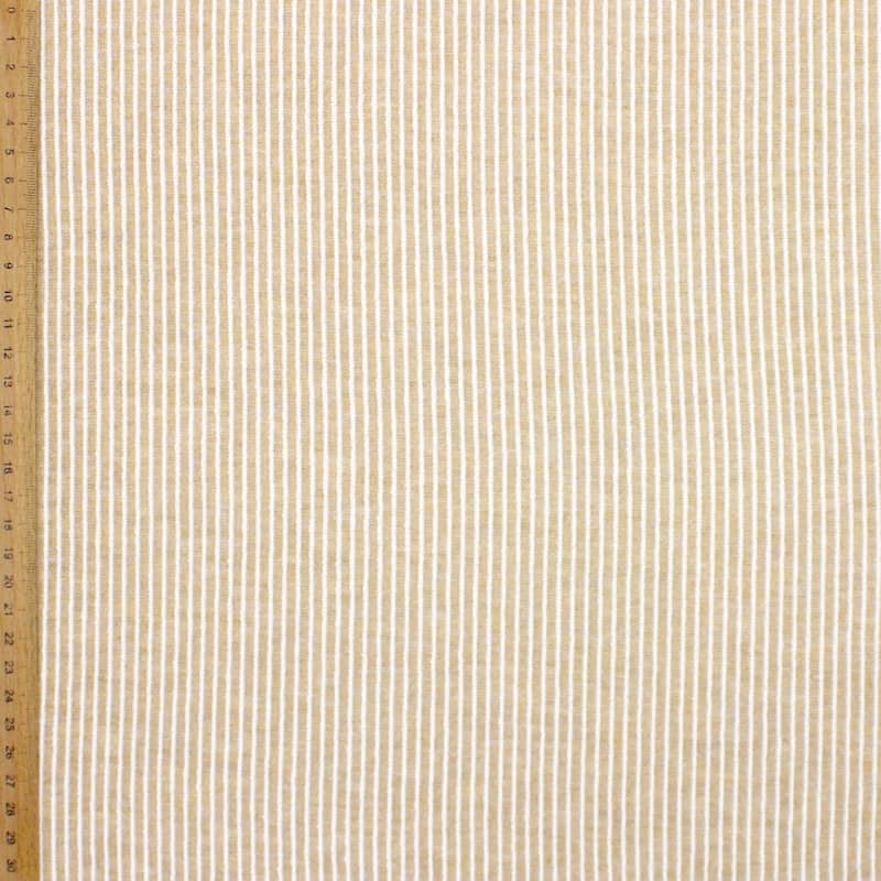 Striped knit fabric - beige