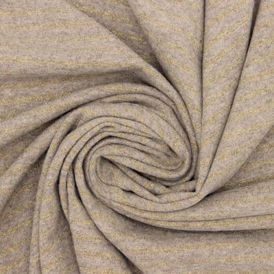 Striped knit fabric with lurex thread - grey 
