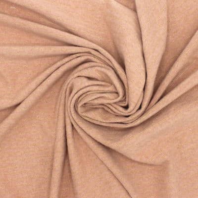 Striped knit fabric with lurex thread - salmon-colored 