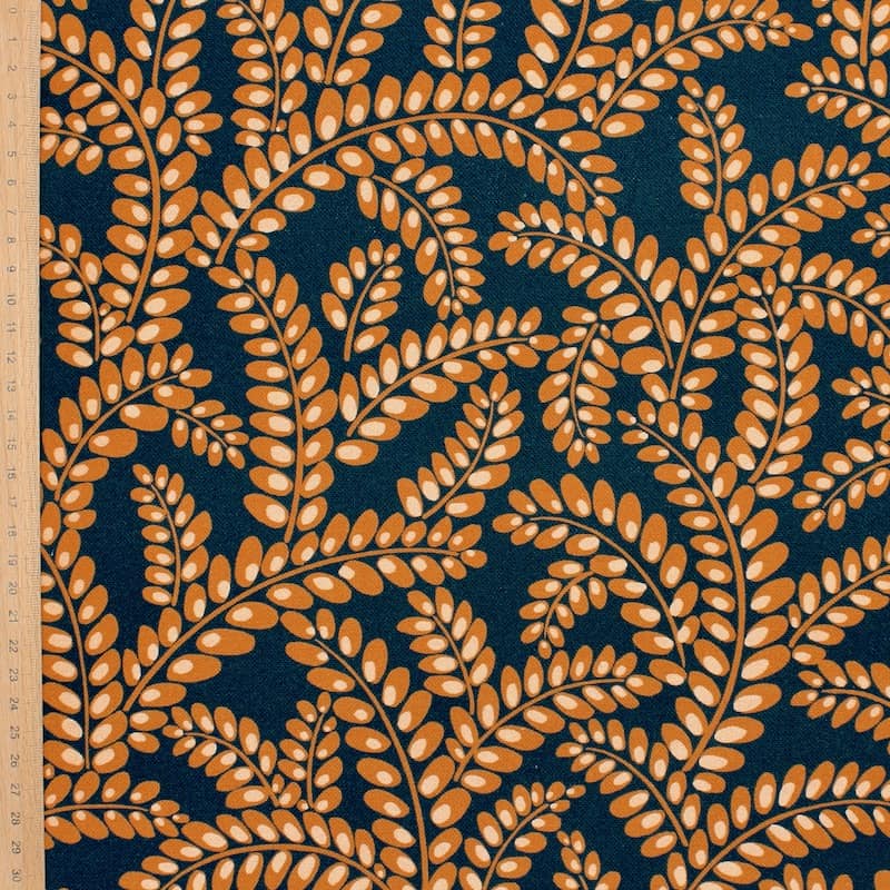 Tissu coton végétal - marine