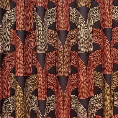 Cotton fabric with graphic print - brown 