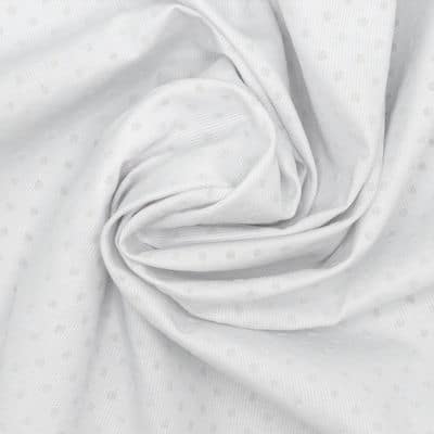 Tissu piqué cotonpois - blanc