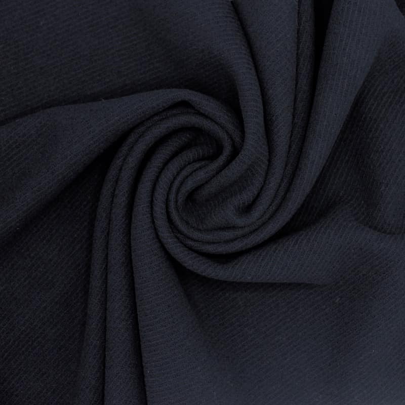 Plain wool fabric - navy blue 