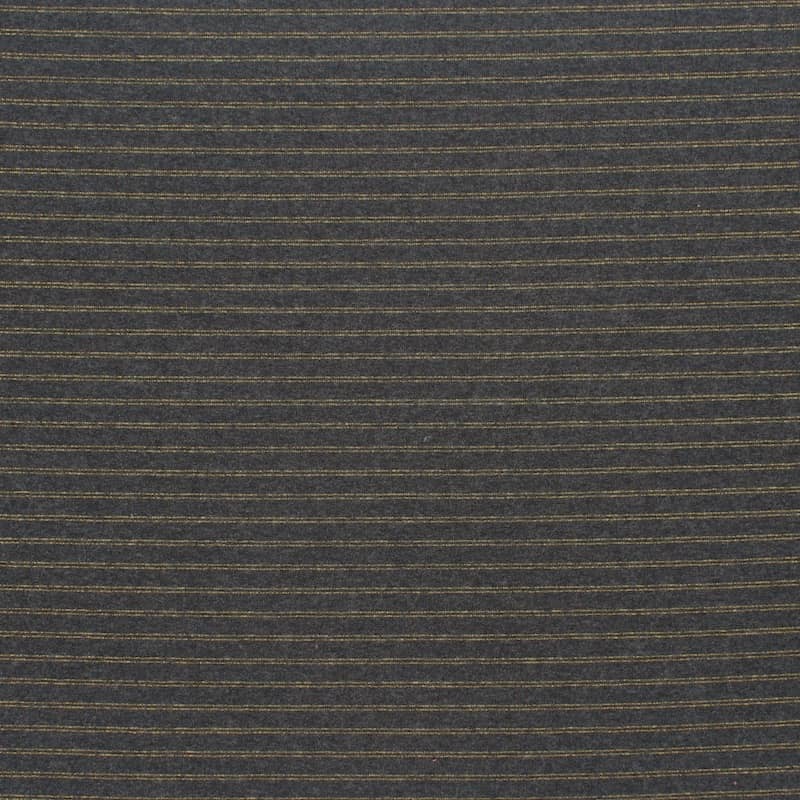 Striped jersey fabric with lurex thread - antracite 
