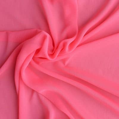 Crumpled polyester veil - plain neon pink 