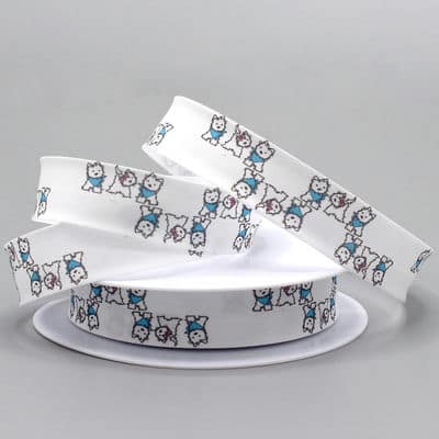 Bias binding with dogs - blue