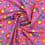 Tissu coton sergé fleurs - violet
