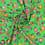 Cotton twill fabric with flowers - green