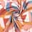 Cotton twill fabric with graphic pattern - pink and rust-colored