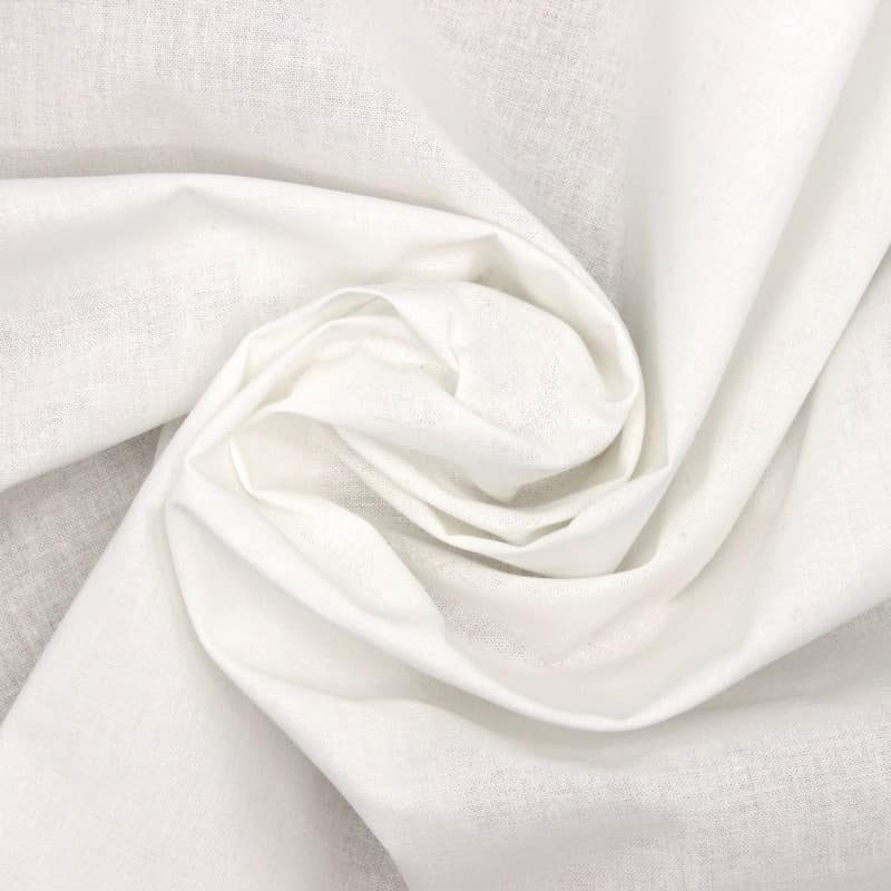 Tissu cretonne uni - blanc