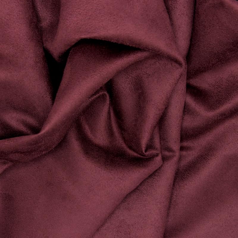 Suedine fabric - plain burgondy