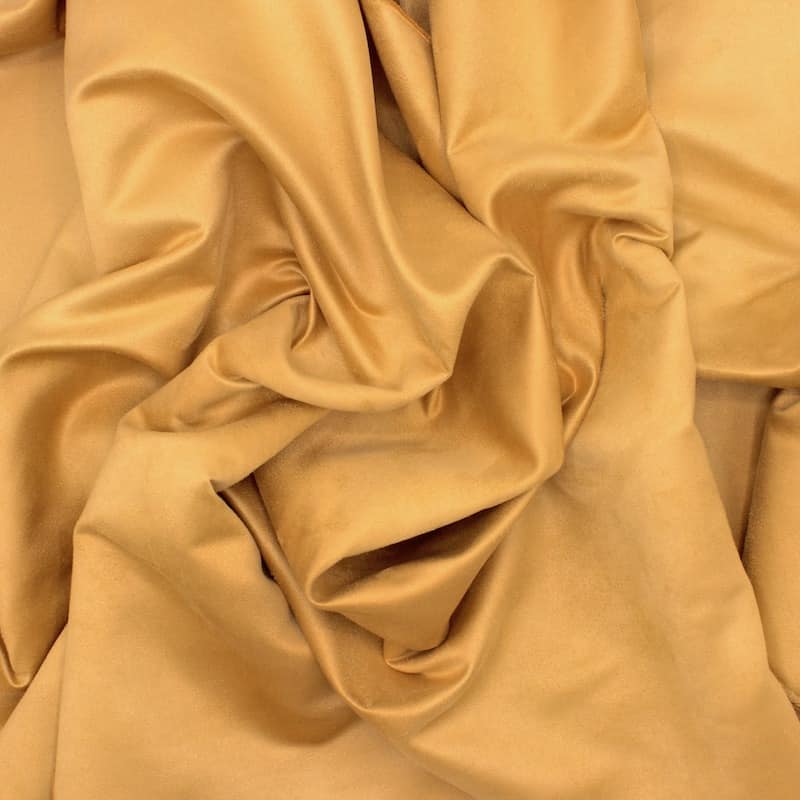 Suedine fabric - plain caramel yellow
