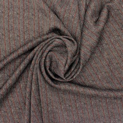 Polyester fabric with herringbone pattern - brown