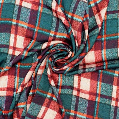 Checkered satin fabric - multicolored