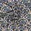 Polyester twill fabric with flowers - navy blue 
