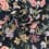Polyester fabric with flowers - black 