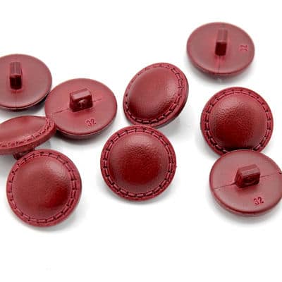 Fantasy button with leather aspect - red