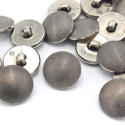 Vintage button with metal aspect - silver