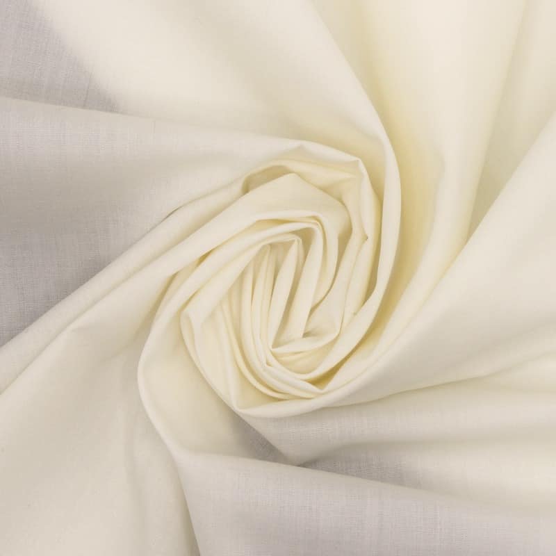 Tissu coton et polyester - blanc cassé