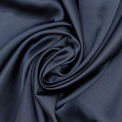 Extensible satin fabric - navy blue 