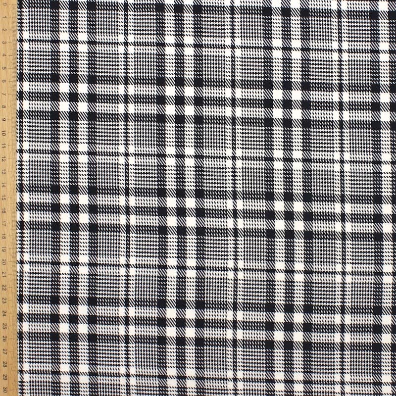 Checkered fabric 100% cotton - black and white 