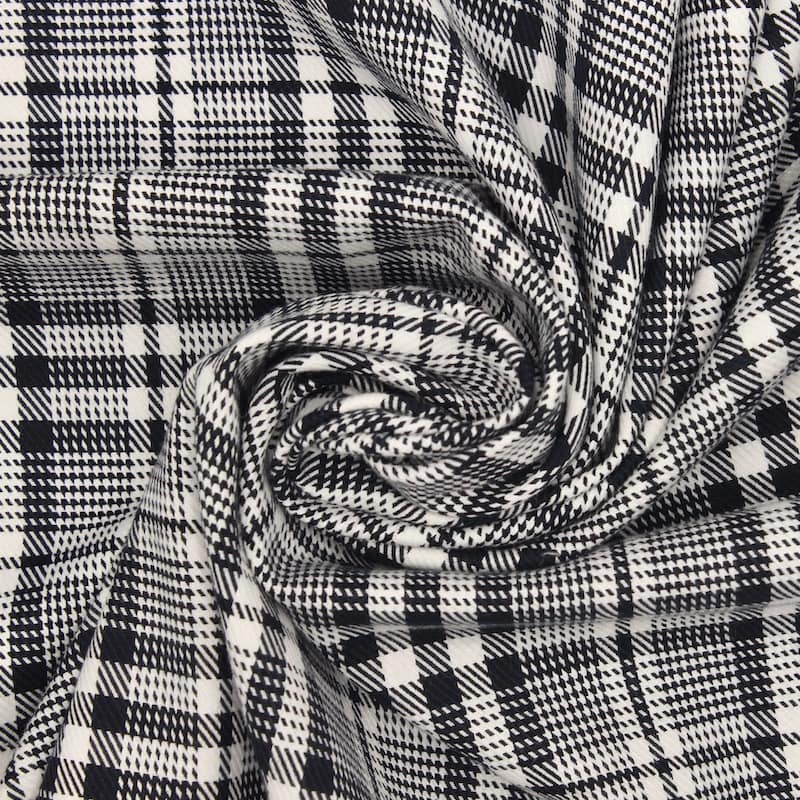Checkered fabric 100% cotton - black and white 