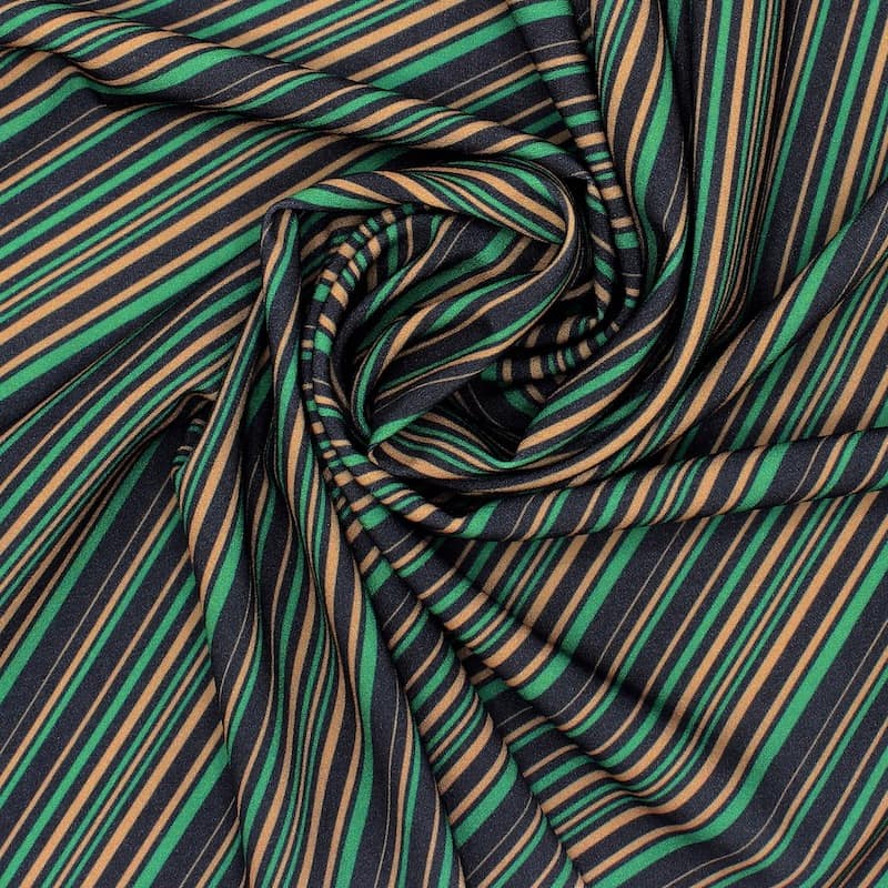Striped crêpe fabric - multicolored