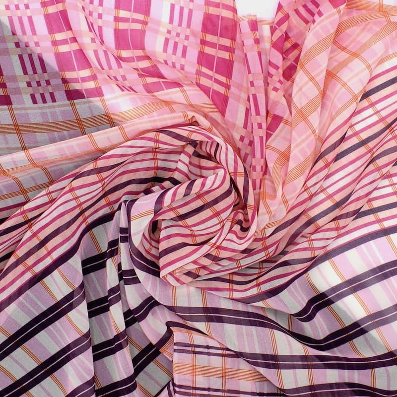 Polyester sluier met ruiten - kleurrijk 