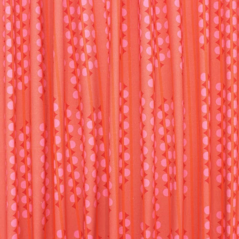 Tissu coton sergé graphique - corail