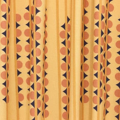 Cotton fabric with twill weave and graphic print - mustard yellow 
