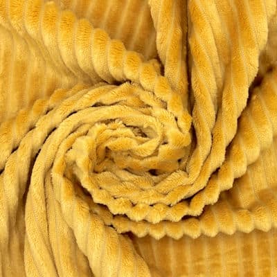 Tissu velours minkee côtelé - moutarde