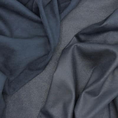 Tissu simili cuir extensible - bleu nuit