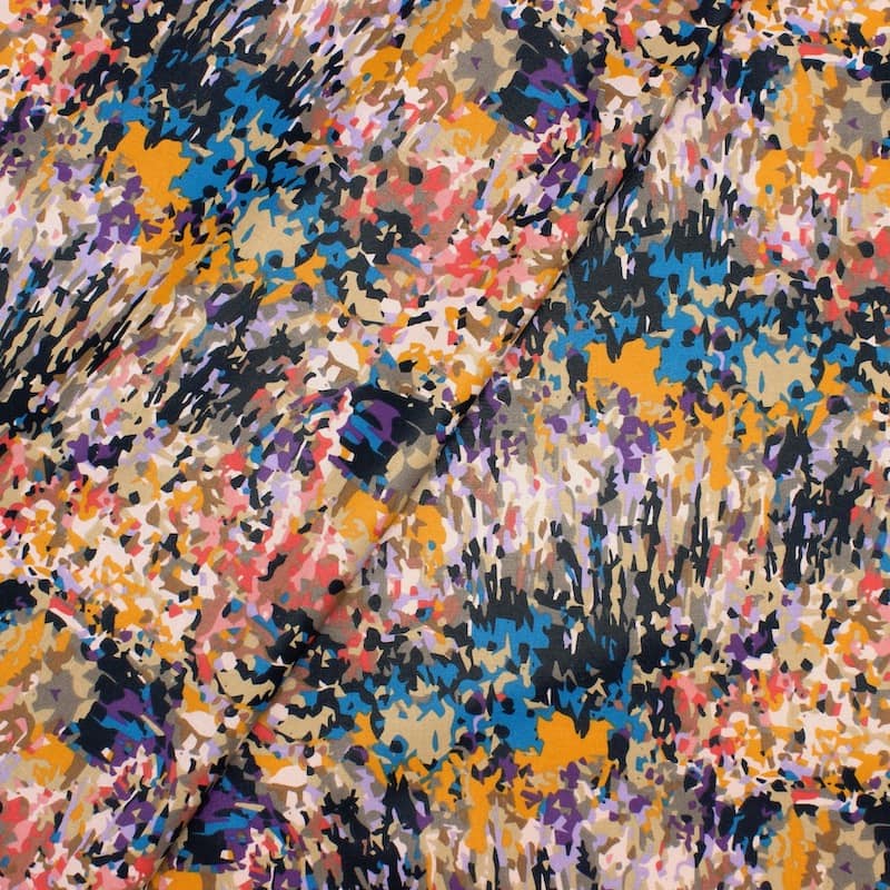 Tissu coton enduit motifs - multicolore